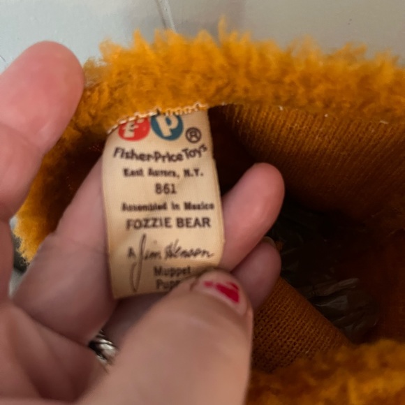 Vintage 1978 Fozzie Bear Muppet Fisher Price 861 Hand Puppet - Picture 4 of 6